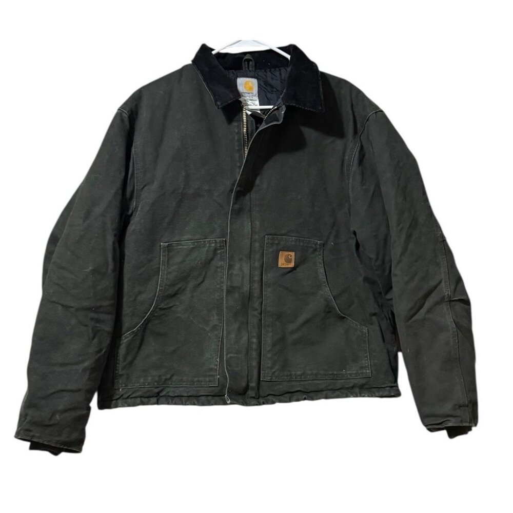 Carhartt Canvas Green Insulated J22 MOS Work Jacket Coat Men's Size X Large VTG